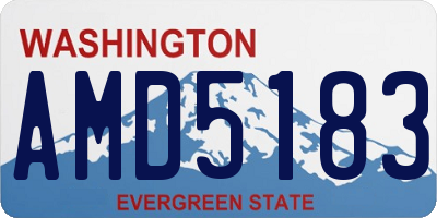 WA license plate AMD5183
