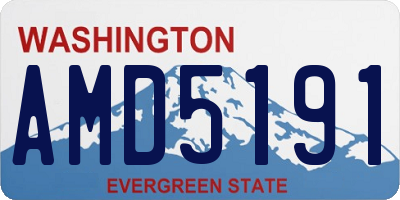 WA license plate AMD5191