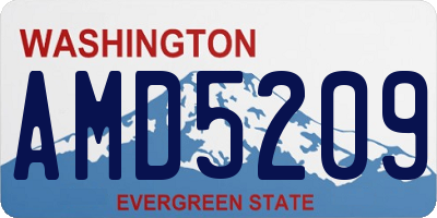 WA license plate AMD5209
