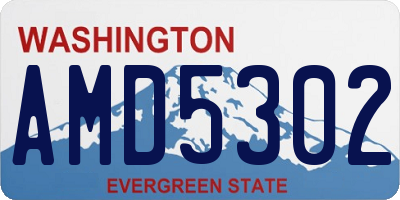 WA license plate AMD5302