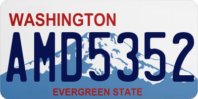 WA license plate AMD5352