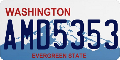 WA license plate AMD5353