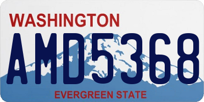WA license plate AMD5368