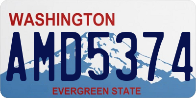 WA license plate AMD5374