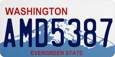 WA license plate AMD5387