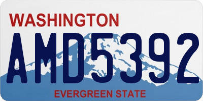 WA license plate AMD5392