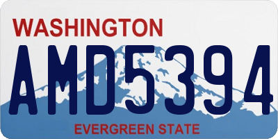 WA license plate AMD5394