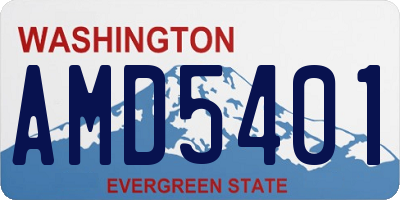 WA license plate AMD5401