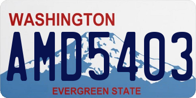 WA license plate AMD5403