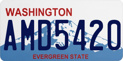 WA license plate AMD5420