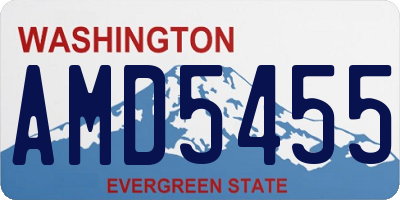 WA license plate AMD5455