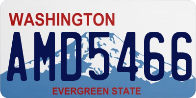 WA license plate AMD5466