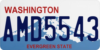 WA license plate AMD5543