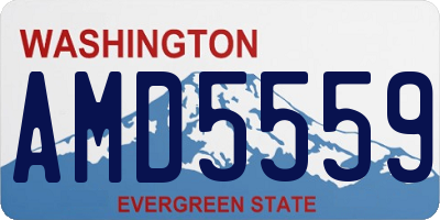 WA license plate AMD5559