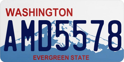 WA license plate AMD5578