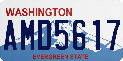 WA license plate AMD5617