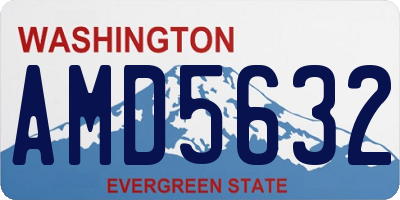 WA license plate AMD5632