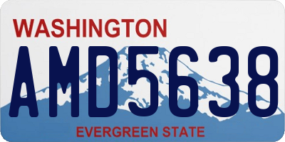 WA license plate AMD5638