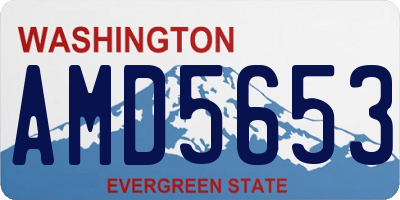 WA license plate AMD5653