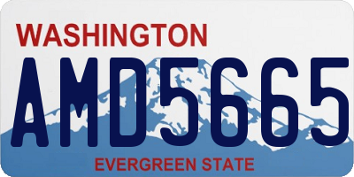 WA license plate AMD5665