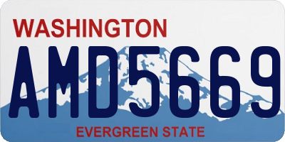 WA license plate AMD5669