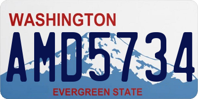 WA license plate AMD5734
