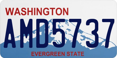 WA license plate AMD5737