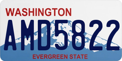 WA license plate AMD5822