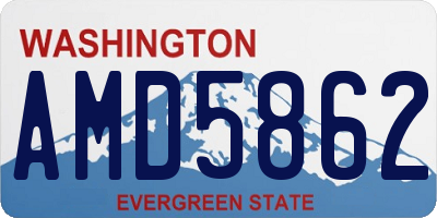 WA license plate AMD5862