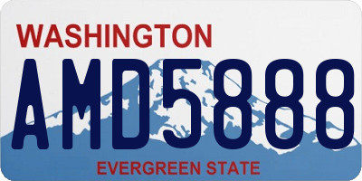 WA license plate AMD5888