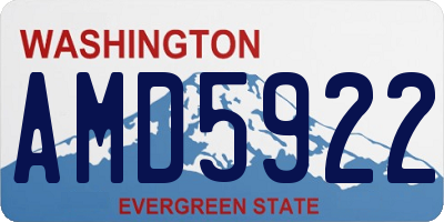 WA license plate AMD5922