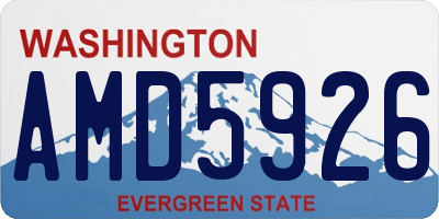 WA license plate AMD5926