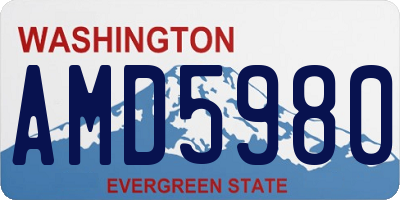 WA license plate AMD5980