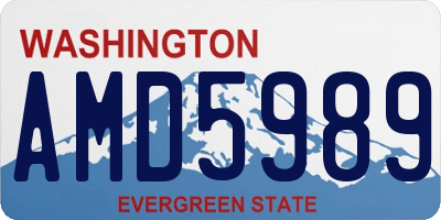 WA license plate AMD5989