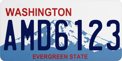 WA license plate AMD6123
