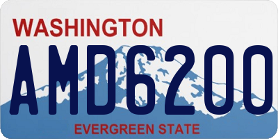 WA license plate AMD6200