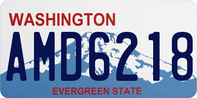 WA license plate AMD6218