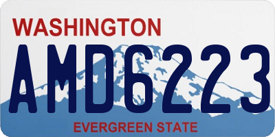 WA license plate AMD6223