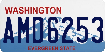 WA license plate AMD6253