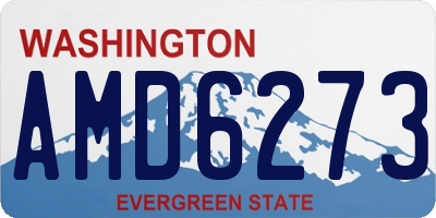 WA license plate AMD6273