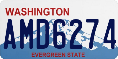 WA license plate AMD6274