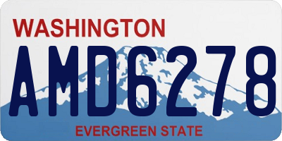 WA license plate AMD6278