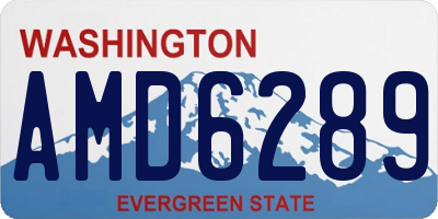 WA license plate AMD6289