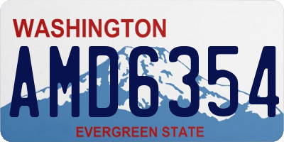 WA license plate AMD6354