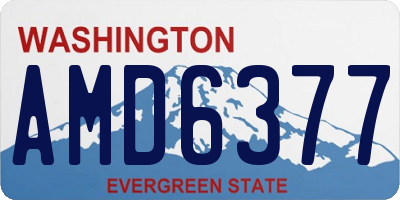 WA license plate AMD6377