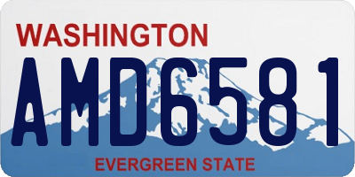 WA license plate AMD6581