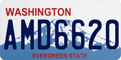 WA license plate AMD6620