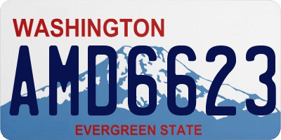 WA license plate AMD6623