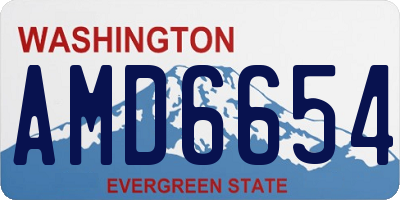 WA license plate AMD6654
