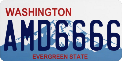 WA license plate AMD6666